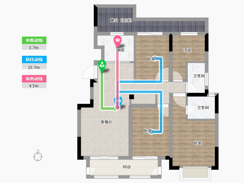 浙江省-绍兴市-东渡玺悦-96.00-户型库-动静线