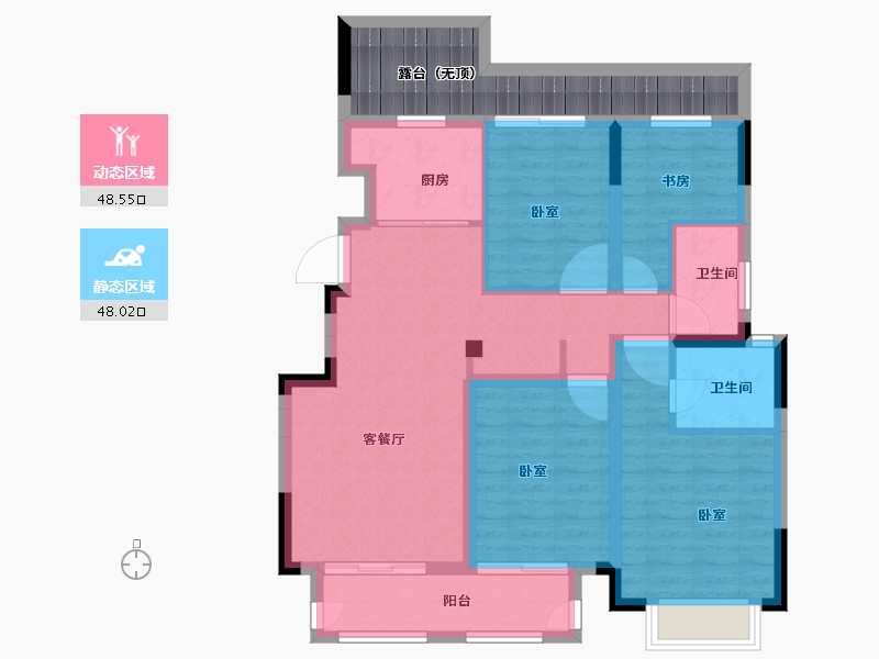 浙江省-绍兴市-东渡玺悦-96.00-户型库-动静分区