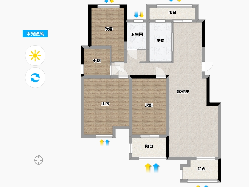 山东省-临沂市-沂河一英里-105.67-户型库-采光通风