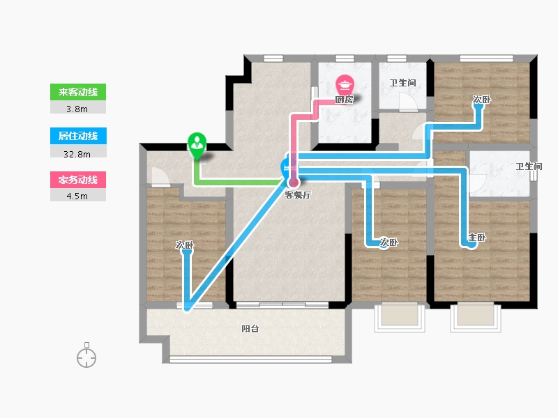 山东省-临沂市-城投·华皓城-107.99-户型库-动静线