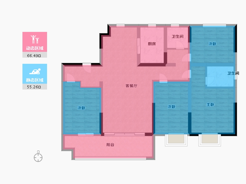 山东省-临沂市-城投·华皓城-107.99-户型库-动静分区