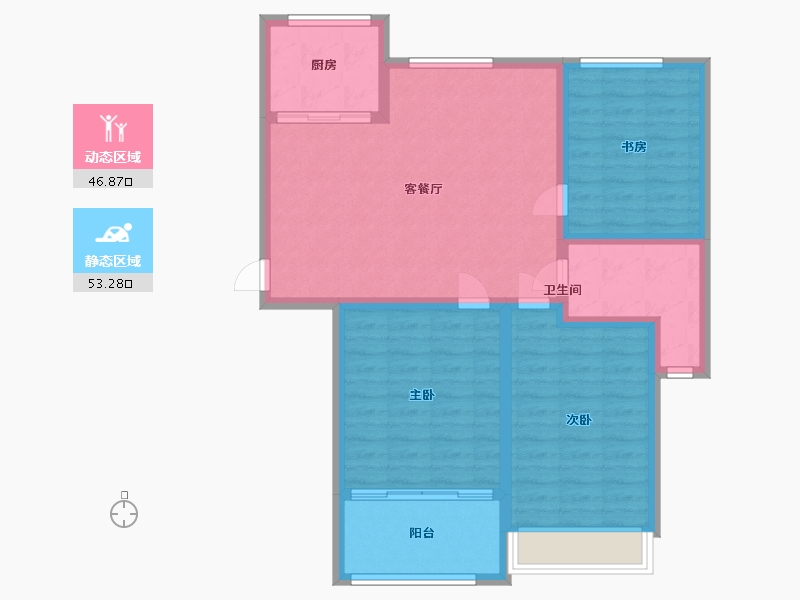 安徽省-蚌埠市-百合燕山公馆-90.00-户型库-动静分区