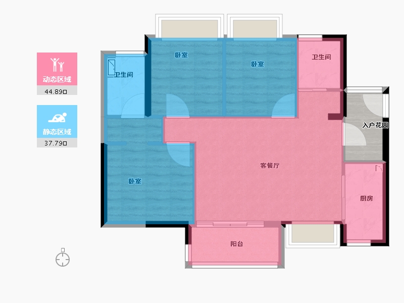 广东省-广州市-保利罗兰国际-79.00-户型库-动静分区