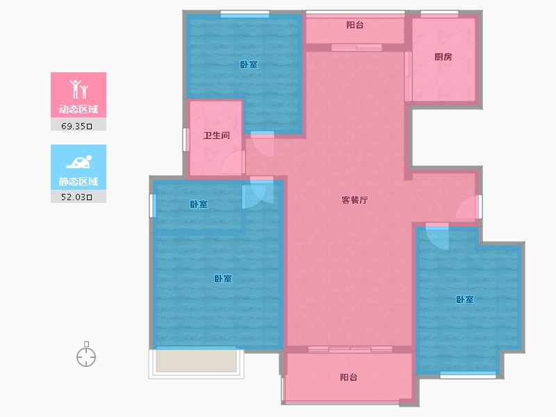 河南省-许昌市-建业北海森林半岛-109.07-户型库-动静分区