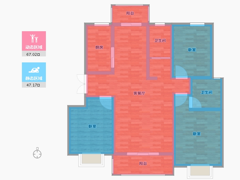 河南省-开封市-豪门卡帝亚-102.00-户型库-动静分区