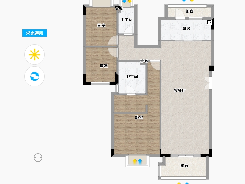 广东省-惠州市-海伦艺境-110.00-户型库-采光通风