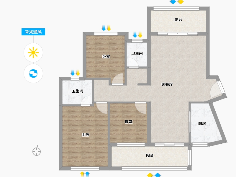 广西壮族自治区-贺州市-绿城·上海公馆-93.01-户型库-采光通风