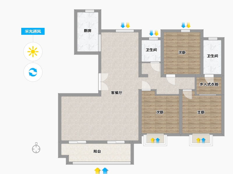 山东省-临沂市-儒辰璟宸府-114.00-户型库-采光通风