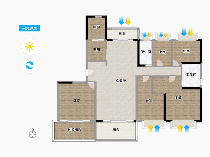 广东省-惠州市-碧桂园珑川府-179.88-户型库-采光通风