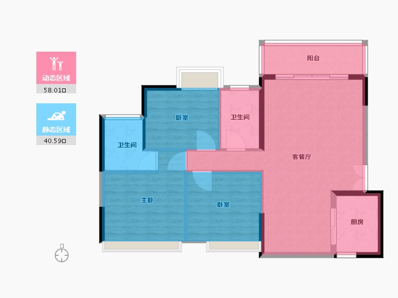 广东省-广州市-锦绣一方-90.00-户型库-动静分区