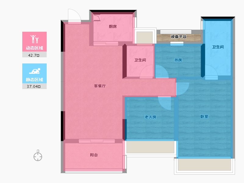 湖北省-十堰市-大家十里桃源-71.64-户型库-动静分区