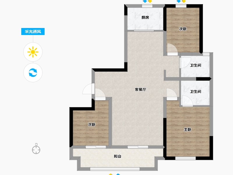 山东省-临沂市-城投·华皓城-94.00-户型库-采光通风