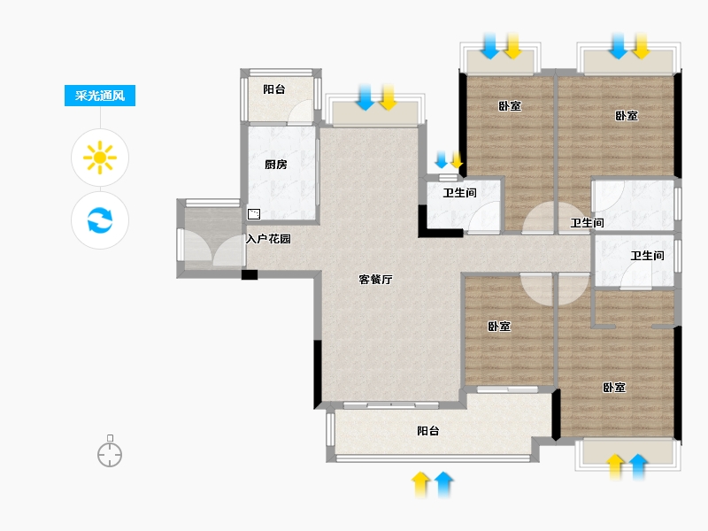 广东省-广州市-保利罗兰国际-137.00-户型库-采光通风