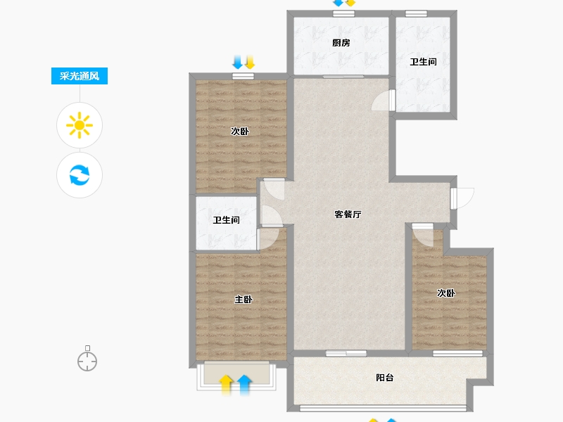 山东省-临沂市-史丹利十里江湾-115.00-户型库-采光通风