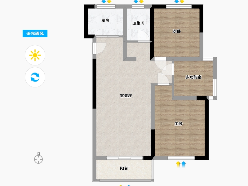 安徽省-蚌埠市-百大鼎元学府-73.80-户型库-采光通风