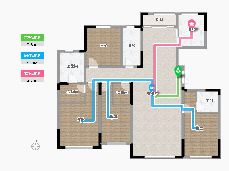 山东省-东营市-理想之城·柳岸晓风-151.75-户型库-动静线