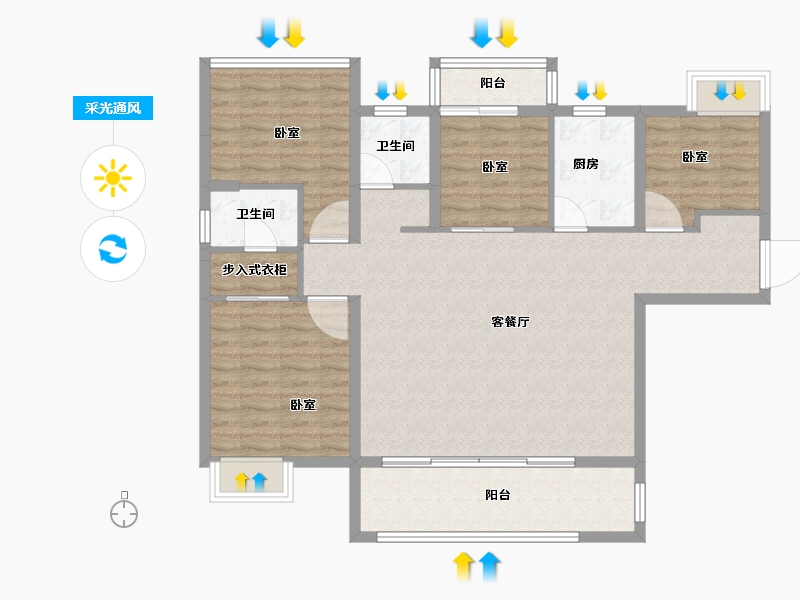 湖北省-宜昌市-北大资源颐和雅郡-108.95-户型库-采光通风