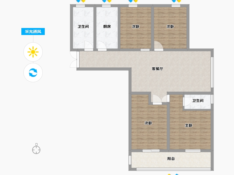 山东省-临沂市-城建·锦绣府-121.00-户型库-采光通风