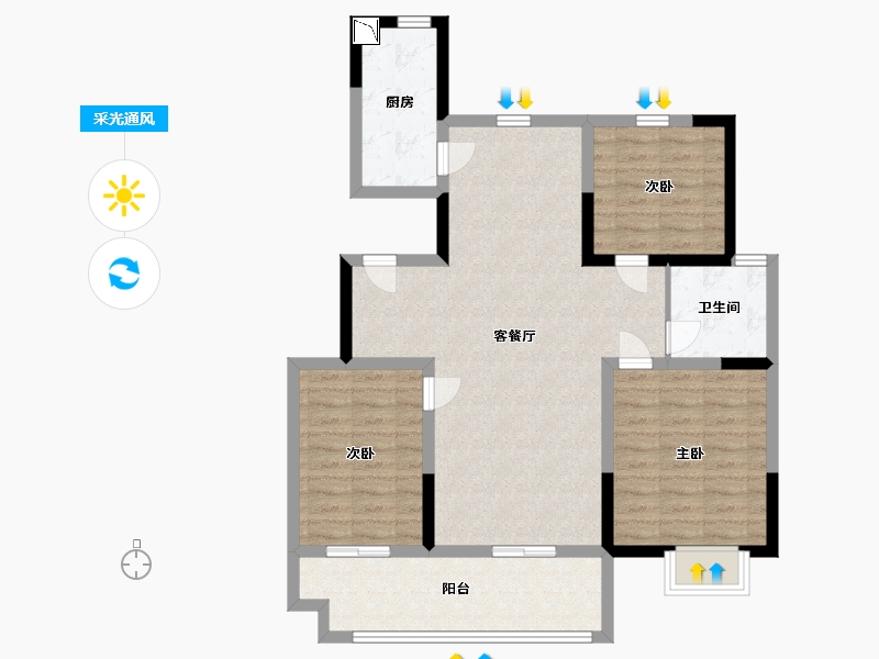 山东省-临沂市-城投·华皓城-93.00-户型库-采光通风