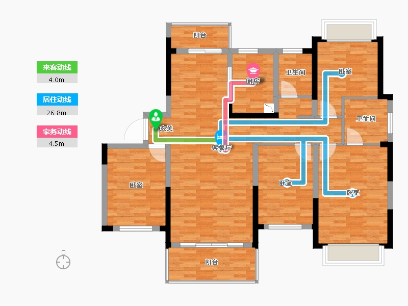 湖南省-长沙市-梦想新天地-115.00-户型库-动静线