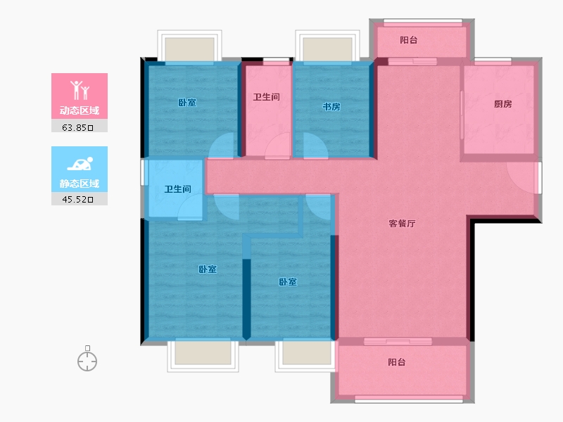 湖北省-孝感市-安陆水岸华府-97.31-户型库-动静分区