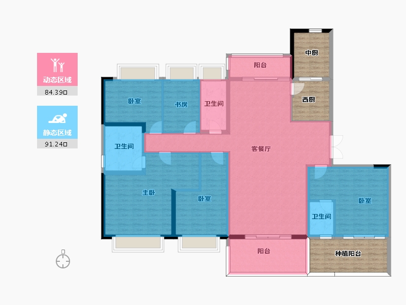 广东省-惠州市-碧桂园珑川府-183.95-户型库-动静分区