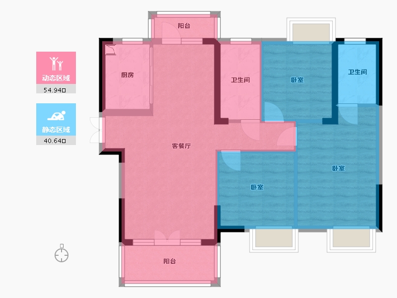 湖北省-武汉市-新长江香榭国际城-85.17-户型库-动静分区