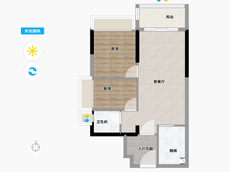 广东省-广州市-富力新城-58.00-户型库-采光通风
