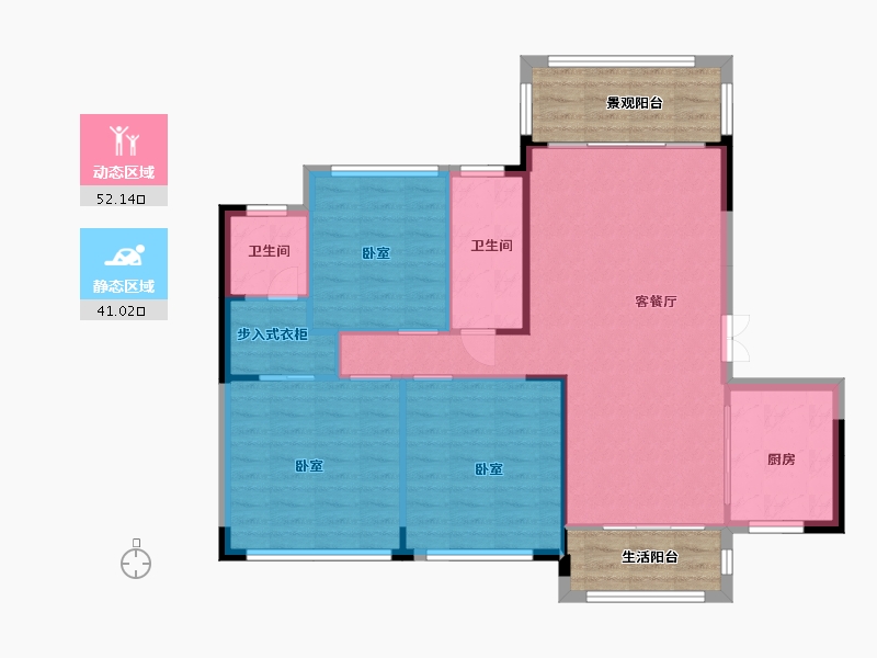 湖南省-邵阳市-中央豪庭-96.94-户型库-动静分区