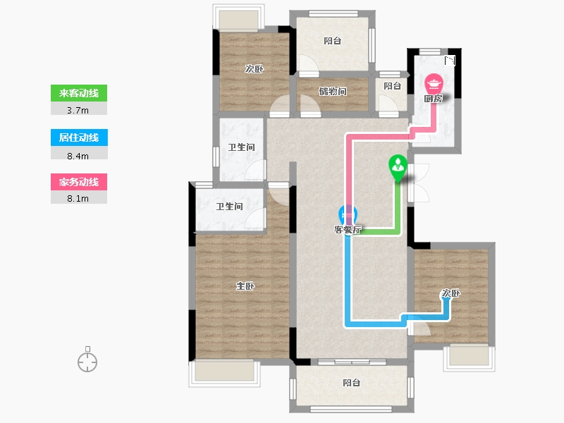 湖南省-湘潭市-湾田九华湖壹号-114.69-户型库-动静线