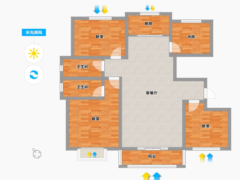 河南省-开封市-亿中永圣城-115.00-户型库-采光通风