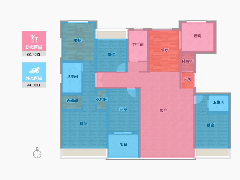 河南省-信阳市-信阳湖畔人家-159.01-户型库-动静分区