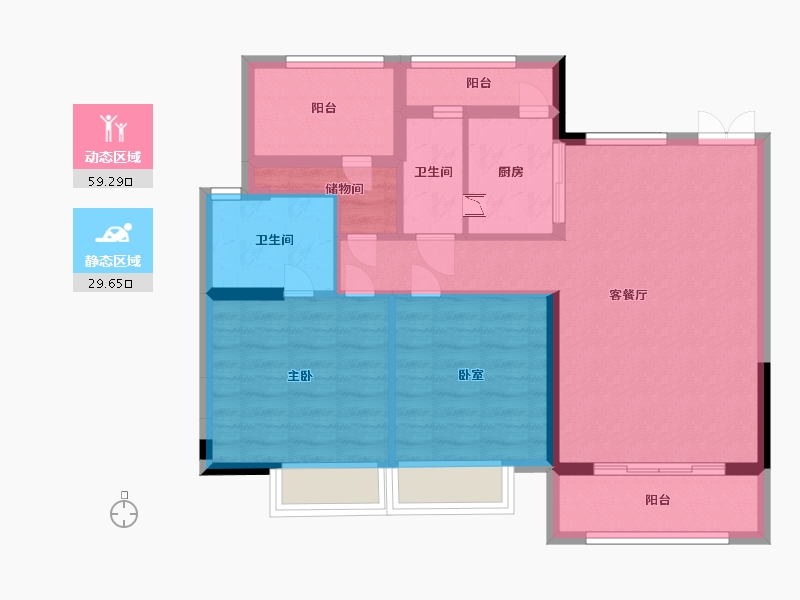 广东省-广州市-碧桂园东湖世家-78.94-户型库-动静分区