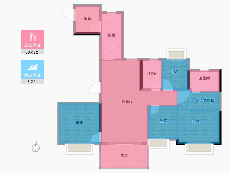 湖北省-宜昌市-恒大华府-102.05-户型库-动静分区