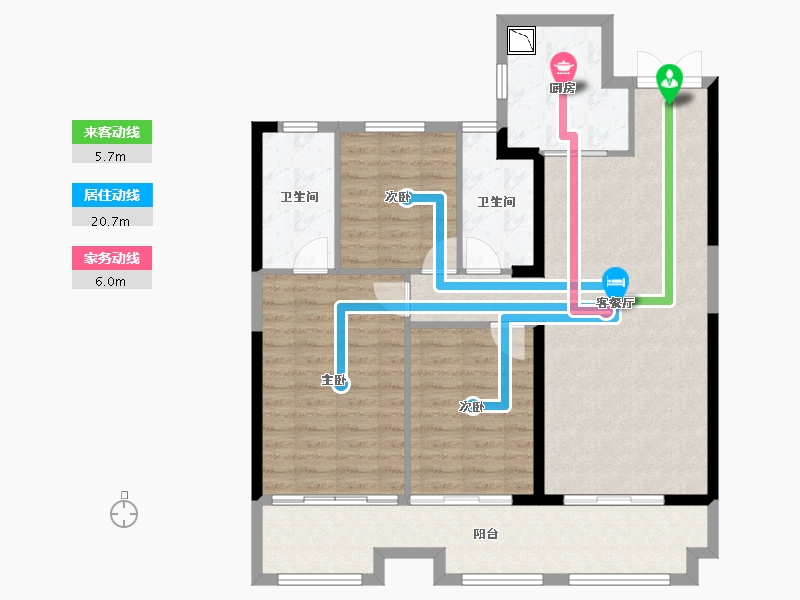 湖南省-湘潭市-湾田九华湖壹号-103.86-户型库-动静线