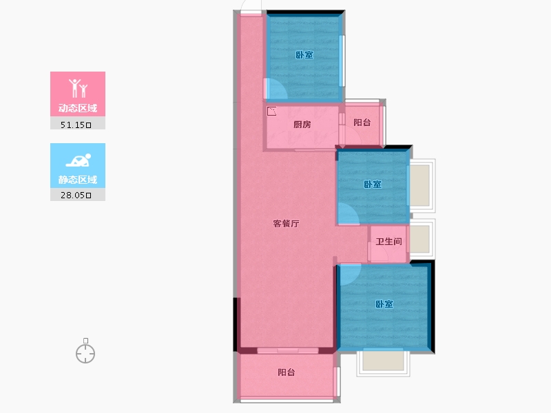 广东省-惠州市-御城水都-70.27-户型库-动静分区