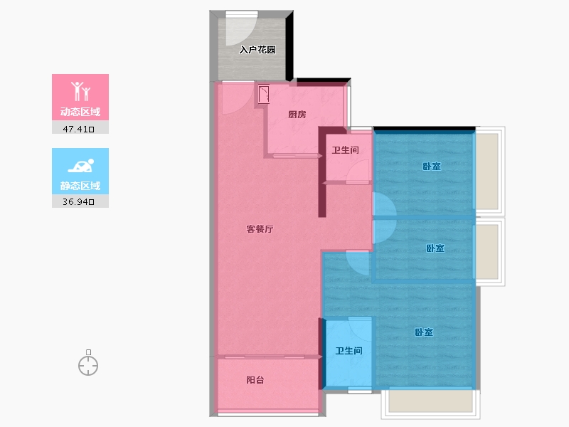 广东省-广州市-保利罗兰国际-80.84-户型库-动静分区