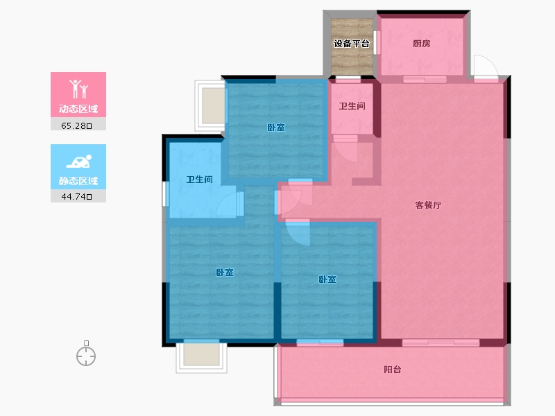 湖南省-邵阳市-滨江巴黎新城-100.26-户型库-动静分区