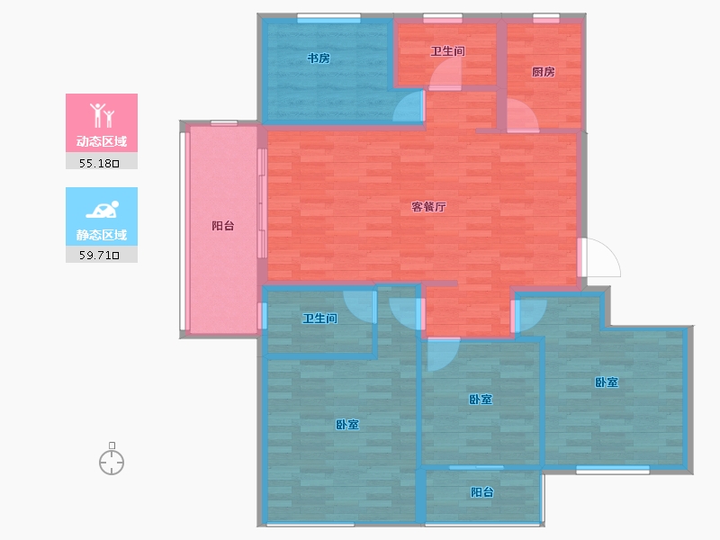 河南省-开封市-宝业龙湖御城-104.00-户型库-动静分区