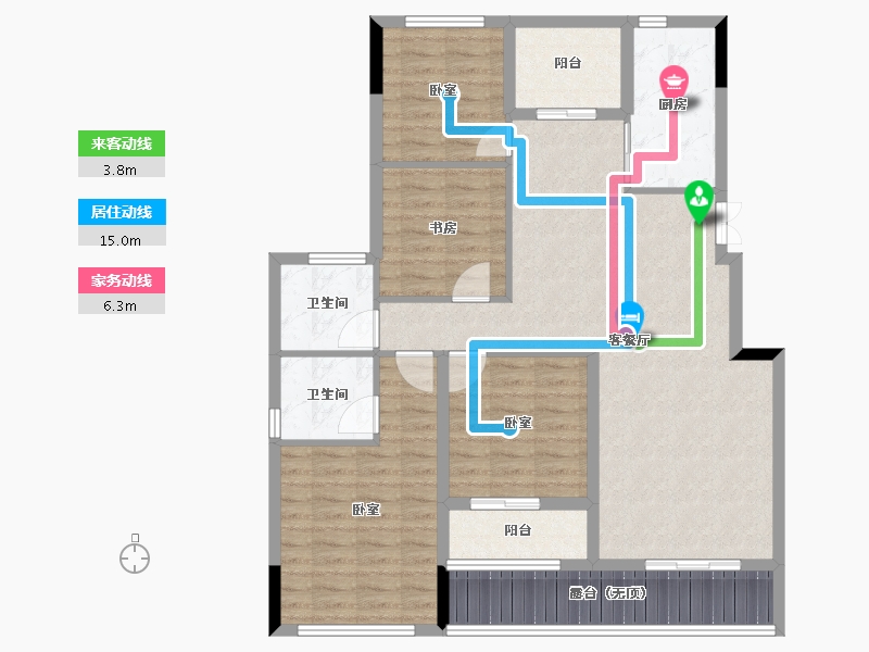 河南省-开封市-宝业龙湖御城-109.00-户型库-动静线