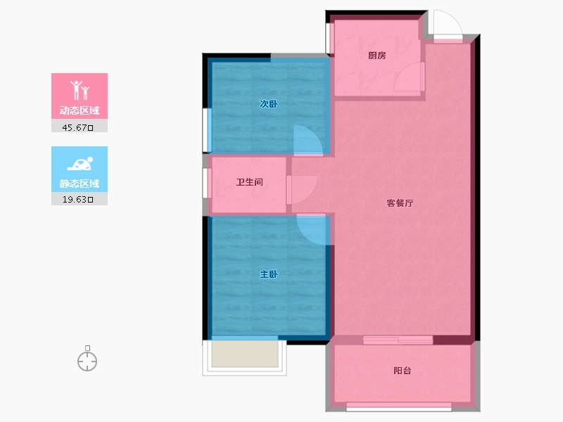 湖北省-武汉市-禹洲翡丽公馆3期-58.29-户型库-动静分区