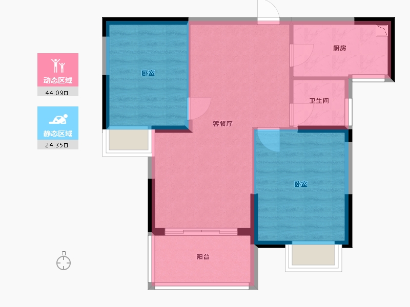 湖北省-武汉市-荷风雅居二期-61.42-户型库-动静分区