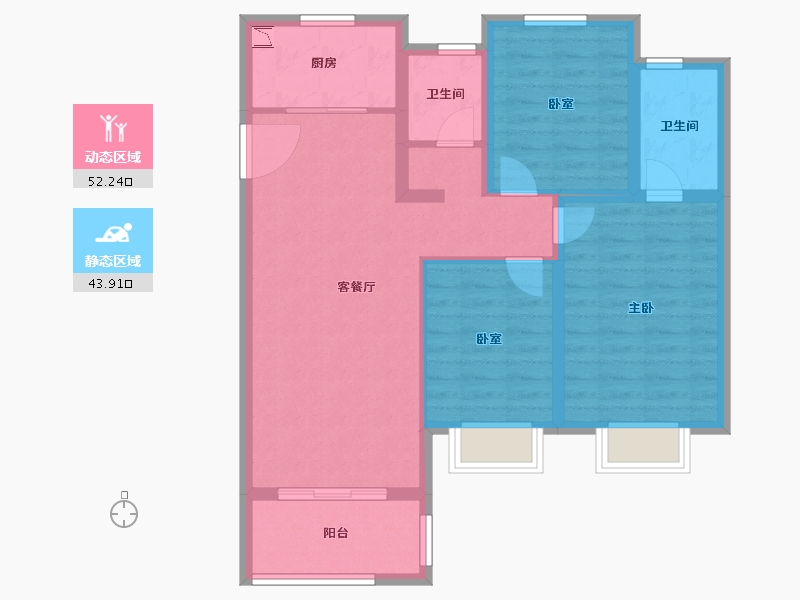 福建省-厦门市-首开龙湖春江彼岸-85.87-户型库-动静分区