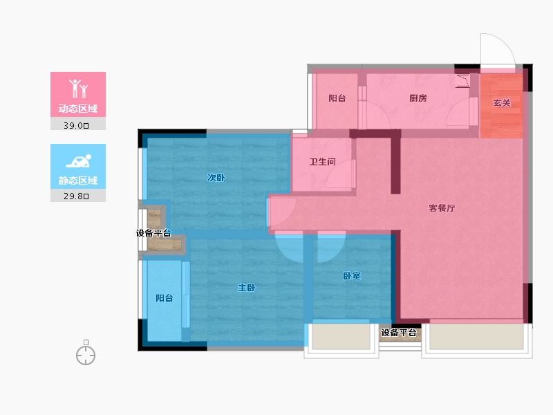 湖南省-长沙市-中海·熙湾-60.79-户型库-动静分区