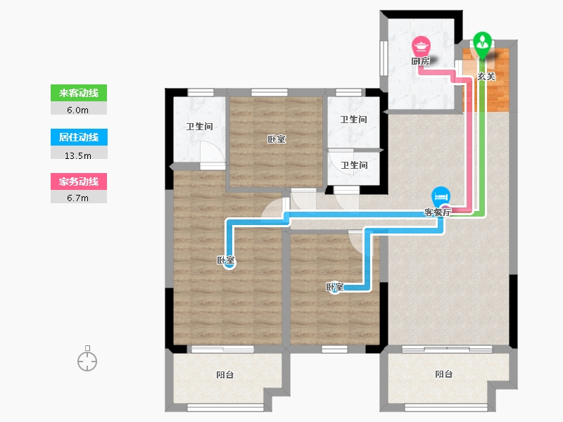 湖南省-岳阳市-东风湖景苑-93.79-户型库-动静线