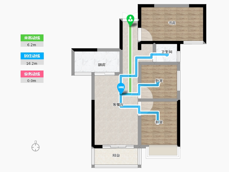 湖南省-长沙市-湘江东苑-75.97-户型库-动静线