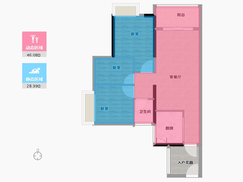 广东省-广州市-保利罗兰国际-72.34-户型库-动静分区