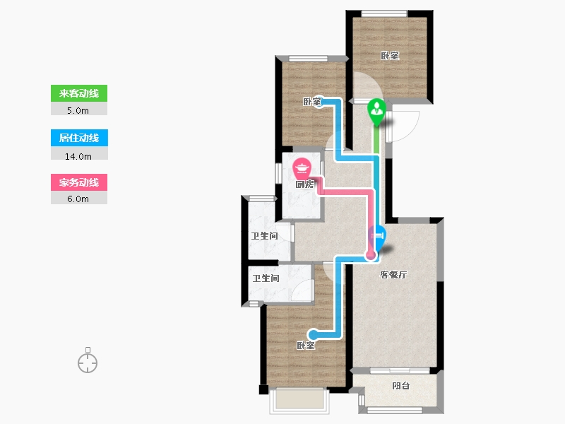 浙江省-绍兴市-东渡玺悦-80.00-户型库-动静线