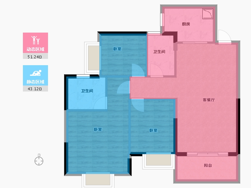 广东省-佛山市-恒大御湖郡-85.00-户型库-动静分区