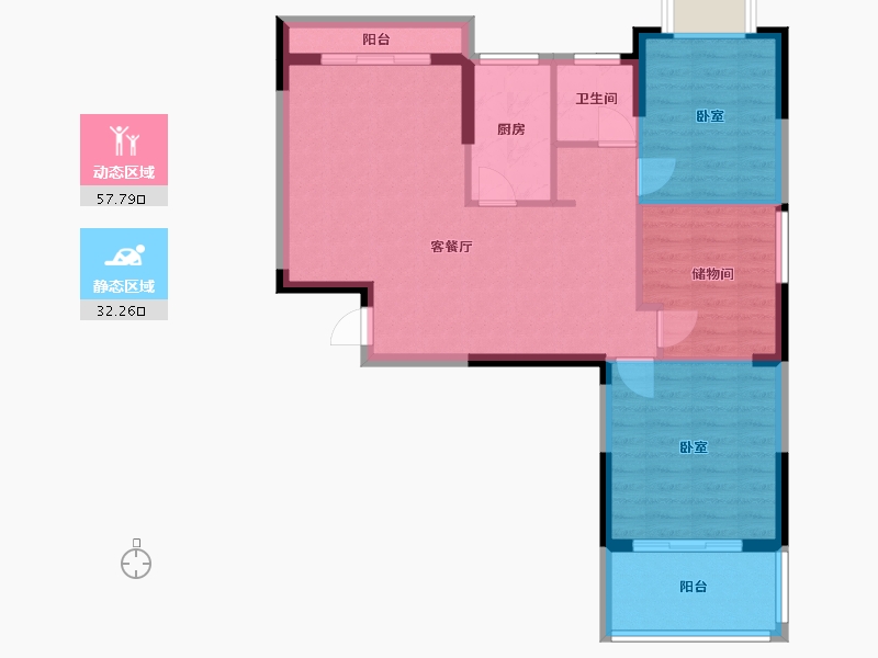 湖北省-武汉市-荷风雅居二期-81.32-户型库-动静分区